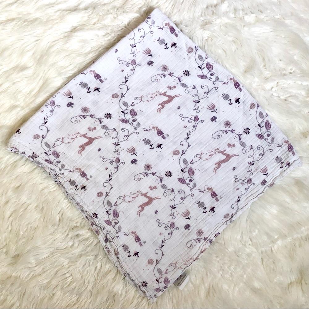 Aden + Anais Once Upon A Time Deer Swaddle Blanket Lovey Organic Muslin Cotton